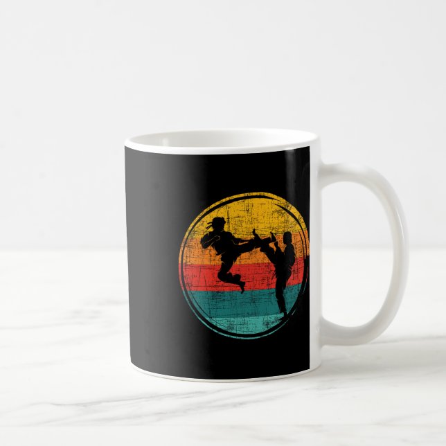 Retro Karate Fighter - Karateka Comt Selbstverteid Kaffeetasse (Rechts)