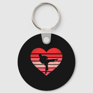 Retro Karate Judo Heart Valentine Martial Art Boys Schlüsselanhänger