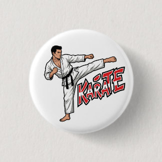 Retro Karate Martial Arts Fighter High Kick Button