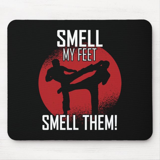 Retro Karate - Riech mir die Füße nach ihnen Mousepad (Vorne)