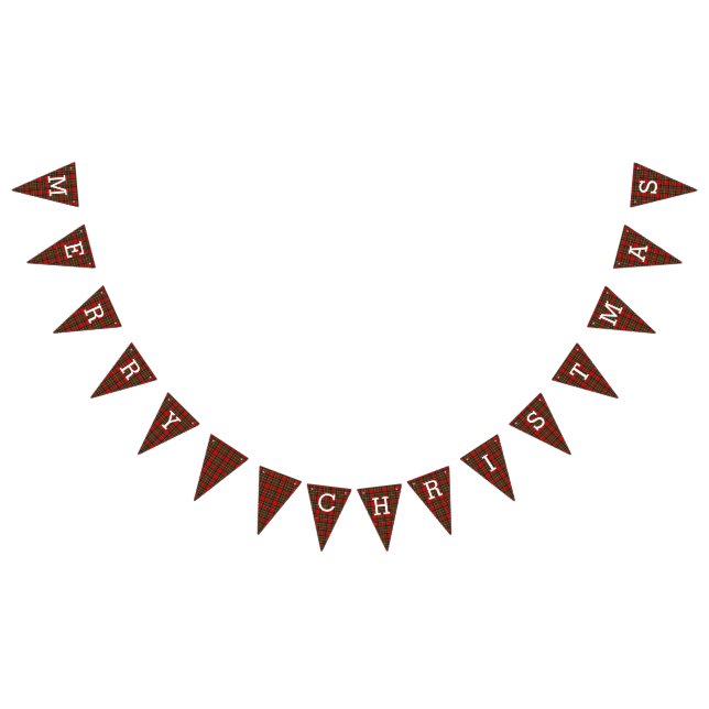 Retro karierte frohe Weihnachten Wimpelkette (Alle)