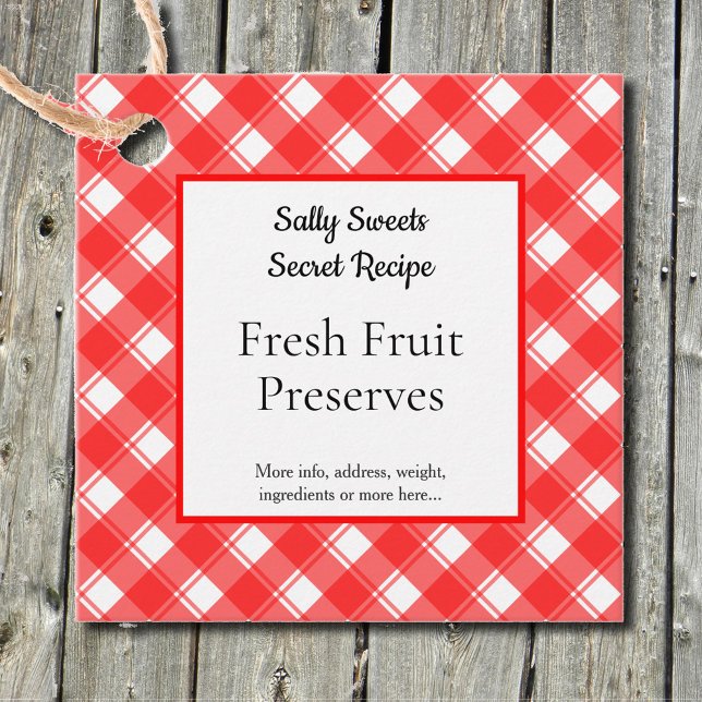 Retro-Karierte Rezeptormarken Geschenkanhänger (Von Creator hochgeladen)