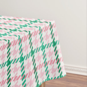 Retro kariertes Muster des rosa und grünen Tischdecke