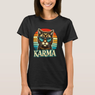 Retro Karma Katze Musikliebhabers Freude T-Shirt
