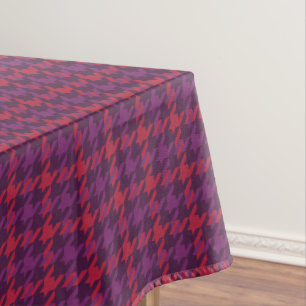 Retro karmesinrot lila Houndstooth Karomuster Tischdecke