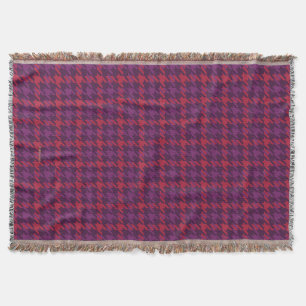 Retro karminrot violett Houndstooth Karomuster Decke