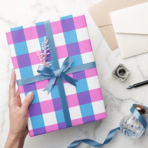Retro-Karo Buntes Muster Geschenkpapier