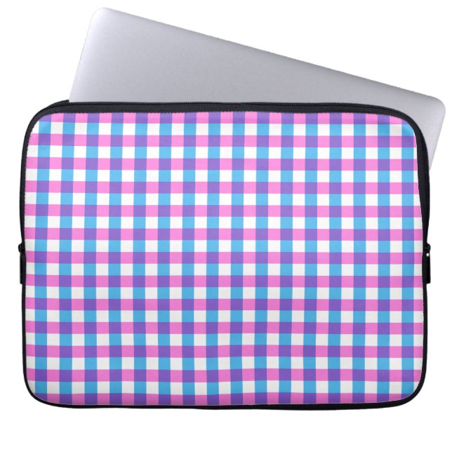 Retro-Karo Buntes Muster Laptopschutzhülle (Vorderseite)
