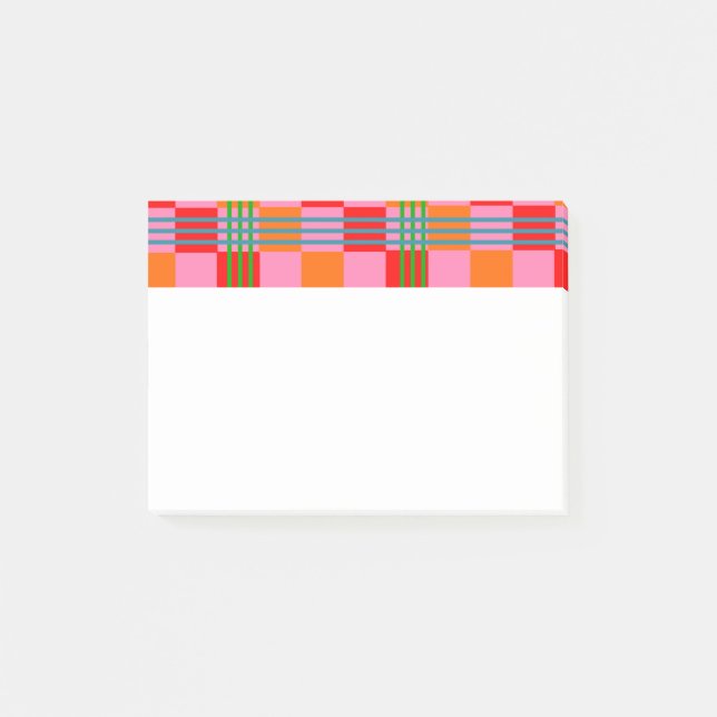 Retro Karo  Post-it Klebezettel (Vorderseite)