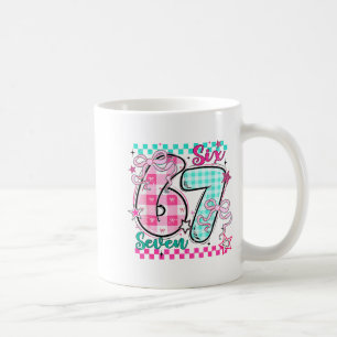 Retro Karo Valentinstag Six Seven Meme 67 Viral Kaffeetasse