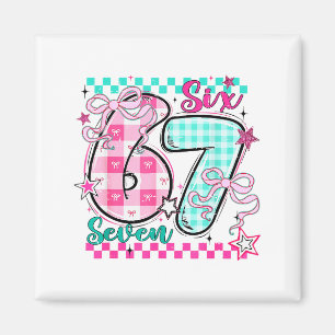 Retro Karo Valentinstag Six Seven Meme 67 Viral Magnet