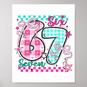 Retro Karo-Valentinstag Six Seven Meme 67 Viral Poster