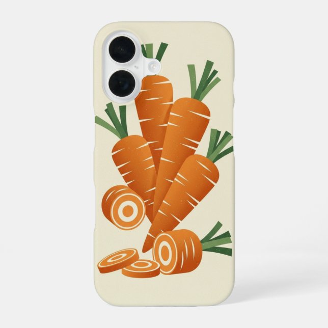 Retro-Karotten im stilisierten Stil iPhone 16 Hülle (Rückseite)