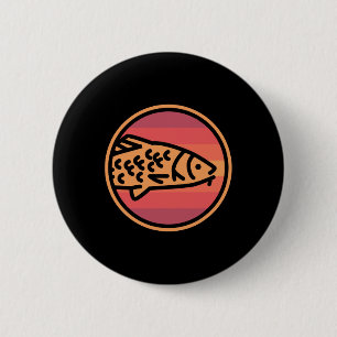Retro-Karpfen-Fisch-Angler Button