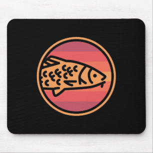 Retro Karpfen Fisch Angler Mousepad