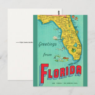 Retro-Karte Postkarte von Florida