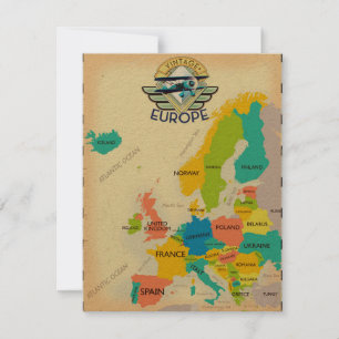Retro-Karte von Europa.