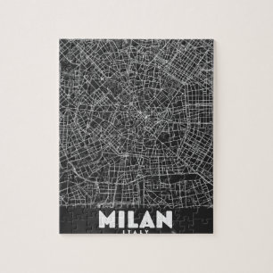 Retro-Karte von Mailand Italien Puzzle