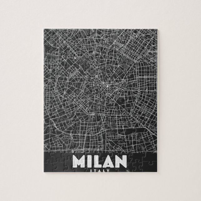 Retro-Karte von Mailand Italien Puzzle (Vertikal)