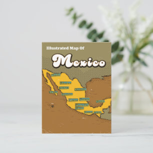 Retro-Karte von Mexiko Postkarte
