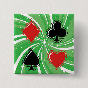 Retro-Kartensymbole in lebendigem Rot und Schwarz Button