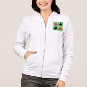 Retro-Kartensymbole in leuchtendem Rot und Schwarz Hoodie