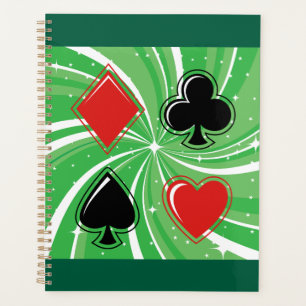 Retro-Kartensymbole in leuchtendem Rot und Schwarz Planer