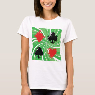 Retro-Kartensymbole in leuchtendem Rot und Schwarz T-Shirt