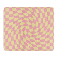 Retro-Karton mit verwartetem Karo rosa Pfirsich