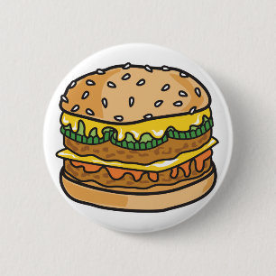 Retro-Käse-Hamburger Button