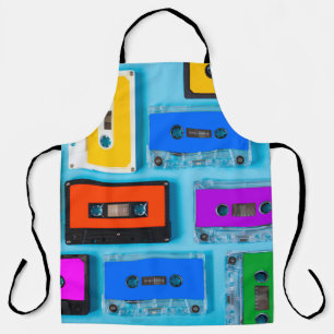 Retro-Kassette: Blaue Hintergrund-Kollektion Schürze