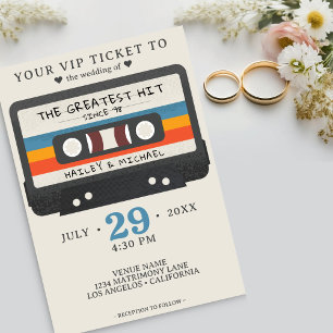 Retro-Kassette Die größte Hit-Hochzeit Einladung