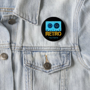 Retro-Kassette für Vintage-Kassetten-80er-Party Button