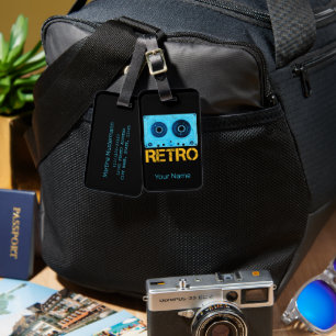 Retro-Kassette für Vintage-Kassetten-80er-Party Gepäckanhänger