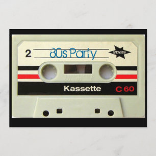 Retro Kassette Geeky nerdy Achtzigerjahre Kassette Einladung