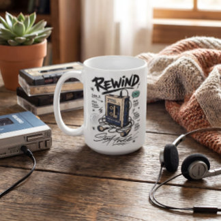Retro-Kassette Rückspul-Mixtape-Musik Nostalgie Kaffeetasse