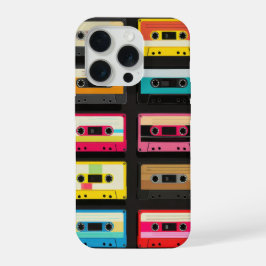 Retro-Kassette-Tape-Muster – Vintage-Musik iPhone 15 Pro Hülle