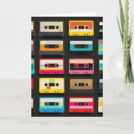 Retro-Kassette-Tape-Muster – Vintage-Musik Karte