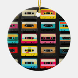 Retro-Kassette-Tape-Muster – Vintage-Musik Keramik Ornament