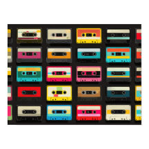 Retro-Kassette-Tape-Muster – Vintage-Musik