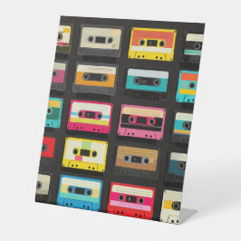 Retro-Kassette-Tape-Muster – Vintage-Musik Sockelschild