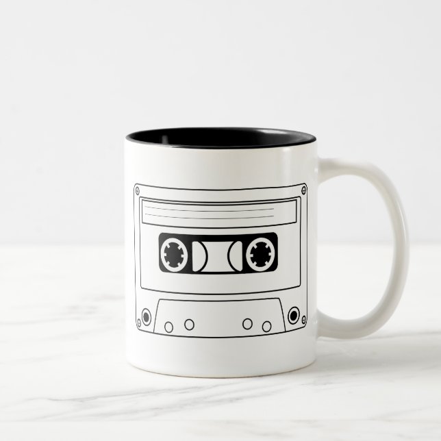 Retro-Kassette Zweifarbige Tasse (Rechts)