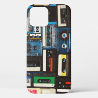 Retro-Kassetten: Blue Background Vintag.