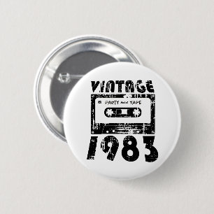 Retro-Kassetten-Mix-Tape zum 40. Geburtstag 1983 Button