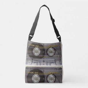 Retro Kassetten-und Album-Kreuztasche Tragetaschen Mit Langen Trägern