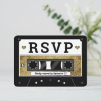 Retro-Kassettenband-Hochzeits-RSVP-Ankündigung