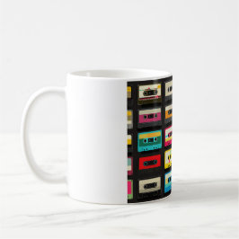 Retro-Kassettenband-Muster – Vintage-Musik Kaffeetasse