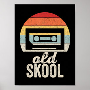 Retro-Kassettenband-Shirt Old School Vintage-Musik Poster