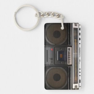 Retro-Kassettenrekorder Musik Hipster Stereo Band Schlüsselanhänger