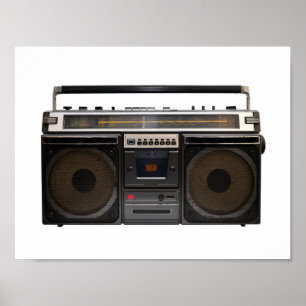 Retro-Kassettenrekorder-Musik-Hipster-Stereo-Tonba Poster